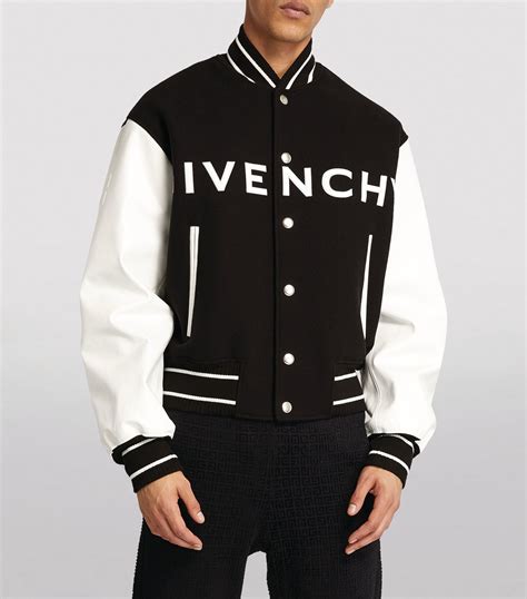 givenchy men baseball leather sleeves jacket|Givenchy Men's Tonal Leather Varsity Jacket .